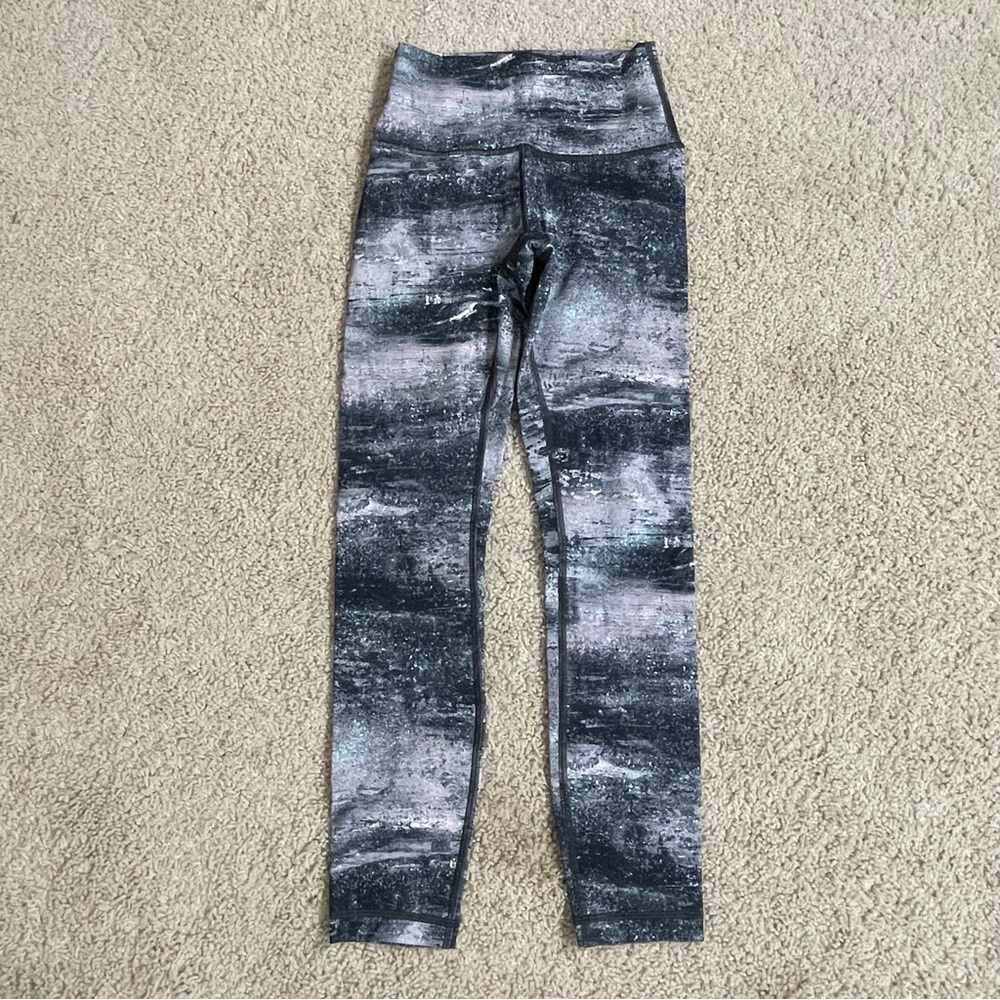 LULULEMON Athletica WUNDER UNDER High-Rise AZURITE SEASHELL 25" Tights LEGGINGS